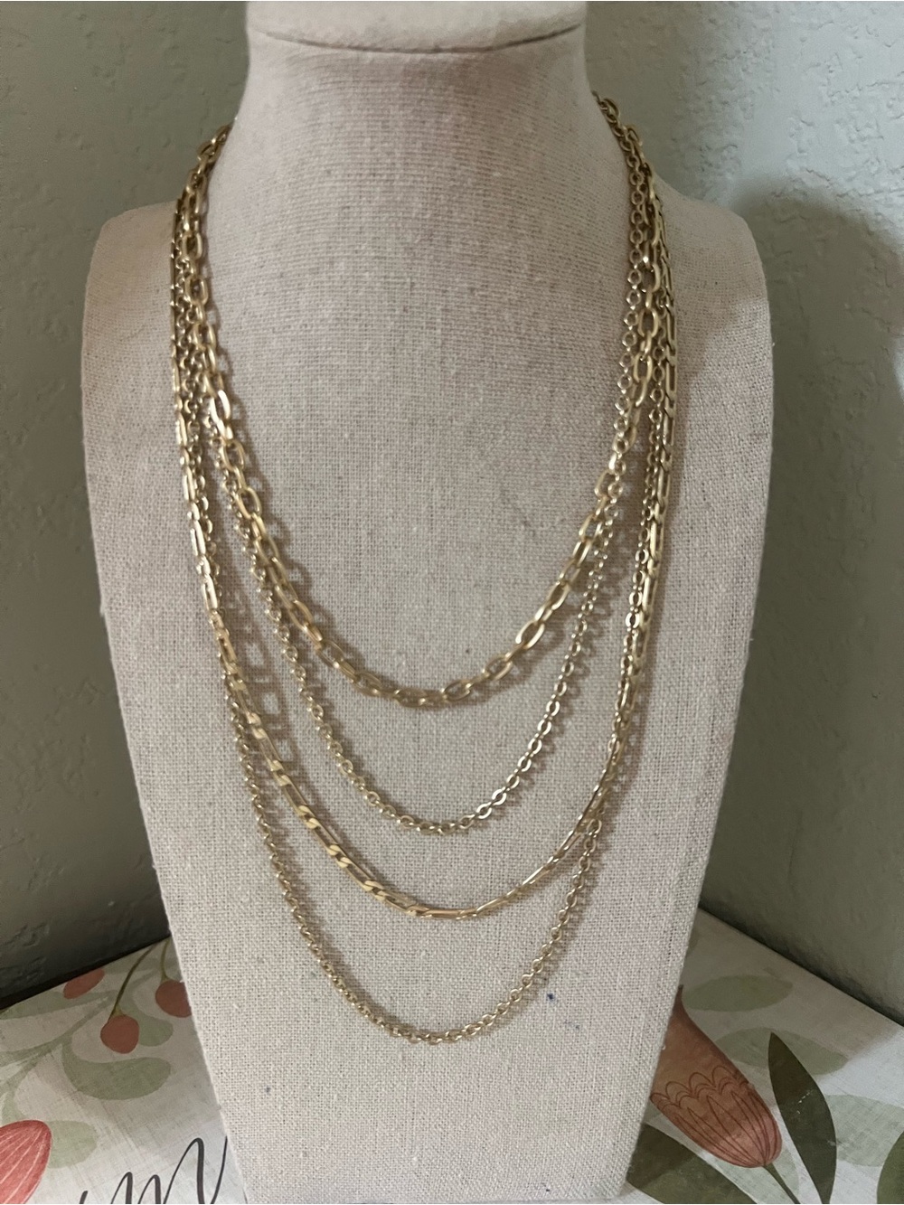 Lucky Brand Multi-Layer Gold Necklace with Four Chains #LBNK